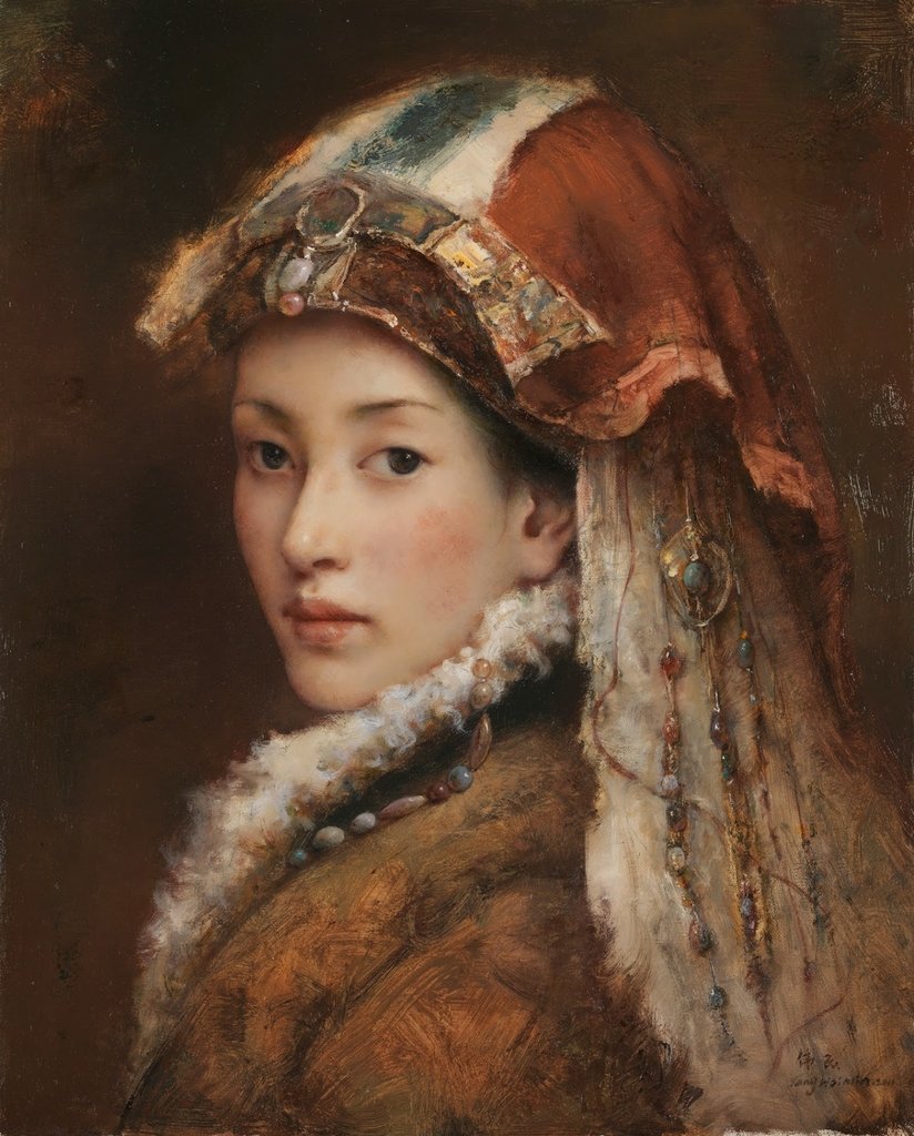 唐伟民(Tang Wei Min)-www.kaifineart.com-5.jpg - 唐偉民  人物油畫  (藏族少女)