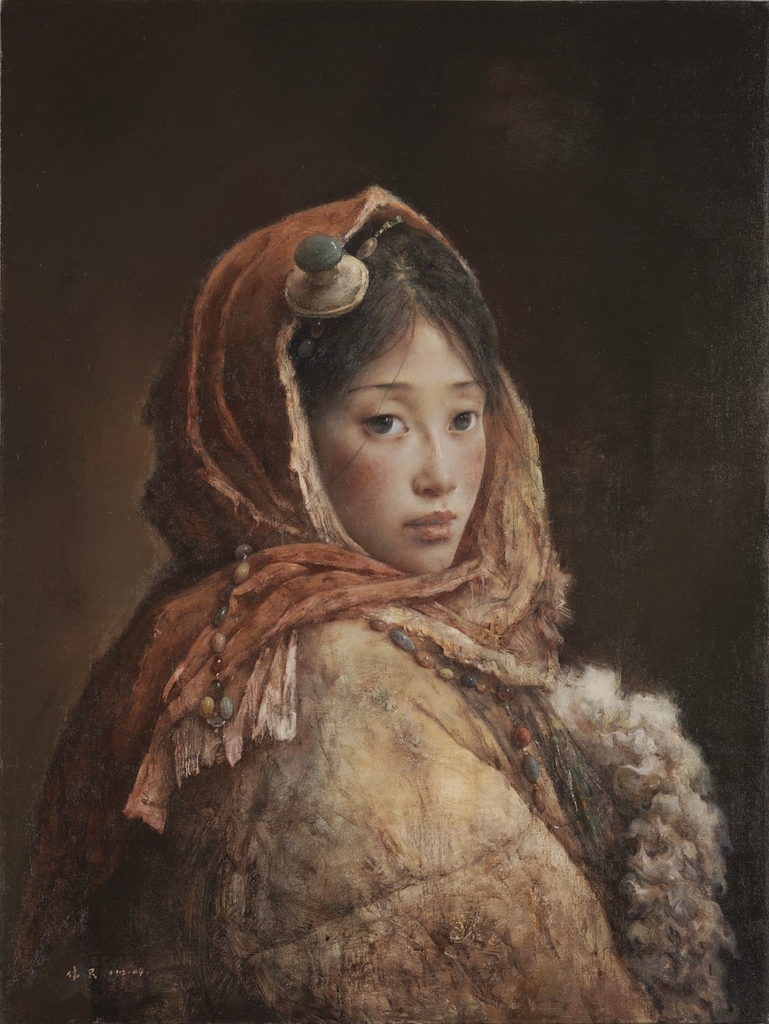 唐伟民(Tang Wei Min)-www.kaifineart.com-6 (1).jpg - 唐偉民  人物油畫  (藏族少女)