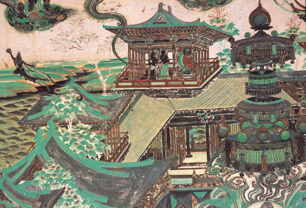 T'ang_Architecture_in_the_Mo-kao_Fresco_2.jpg - 敦煌石窟  壁畫之美